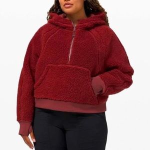 EUC LULULEMON BURGUNDY SHERPA SCUBA HOODIE